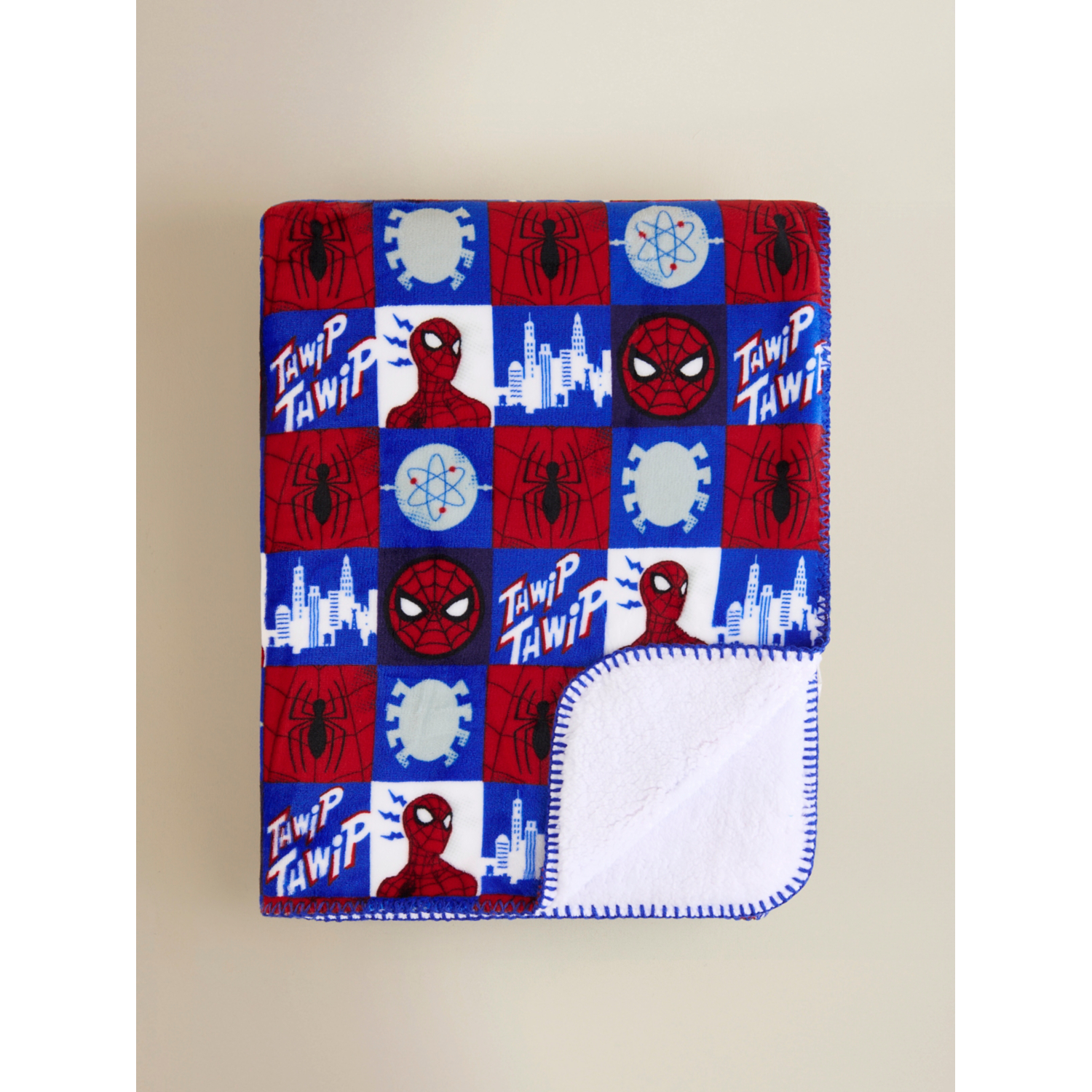 Marvel Navy Spider-Man Sherpa Fleece Blanket