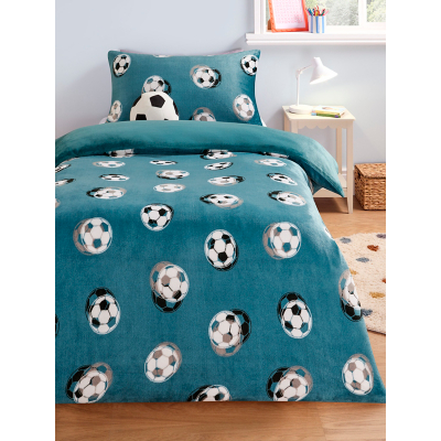 George Blue Football Reversible Fleece Duvet Set