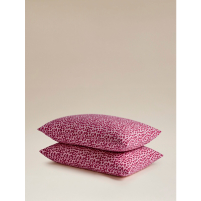 George Pink Mini Leopard Pillowcase Pair - Pink