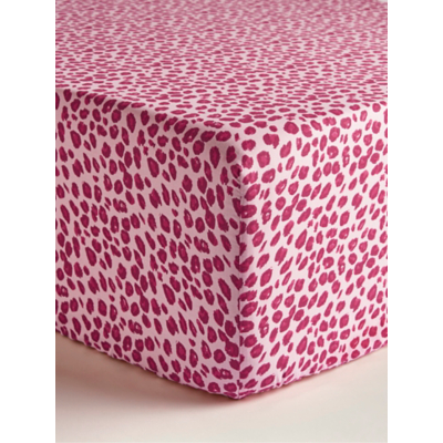 George Pink Leopard Print Fitted Sheet