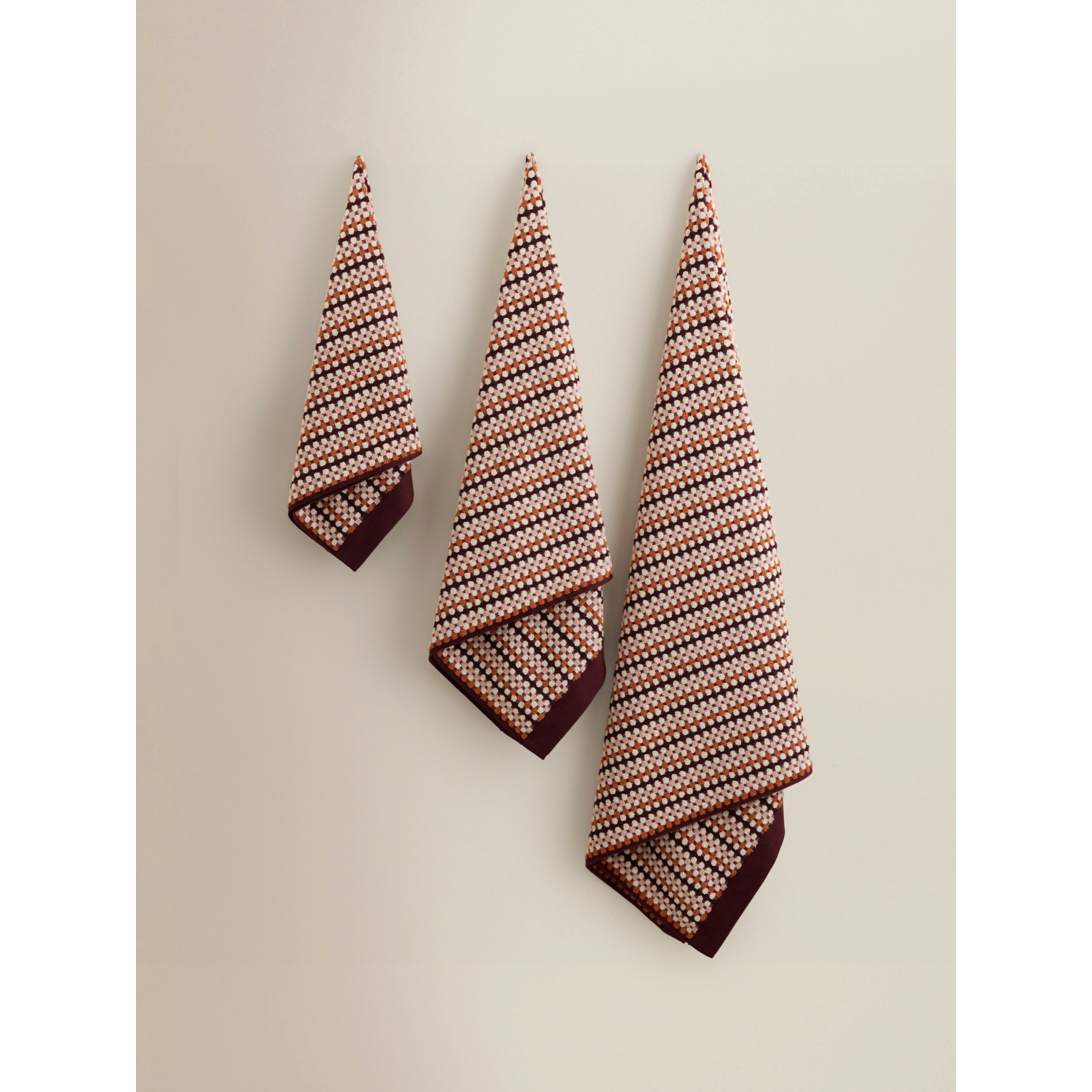 George Burgundy Textured Dot Towel Range