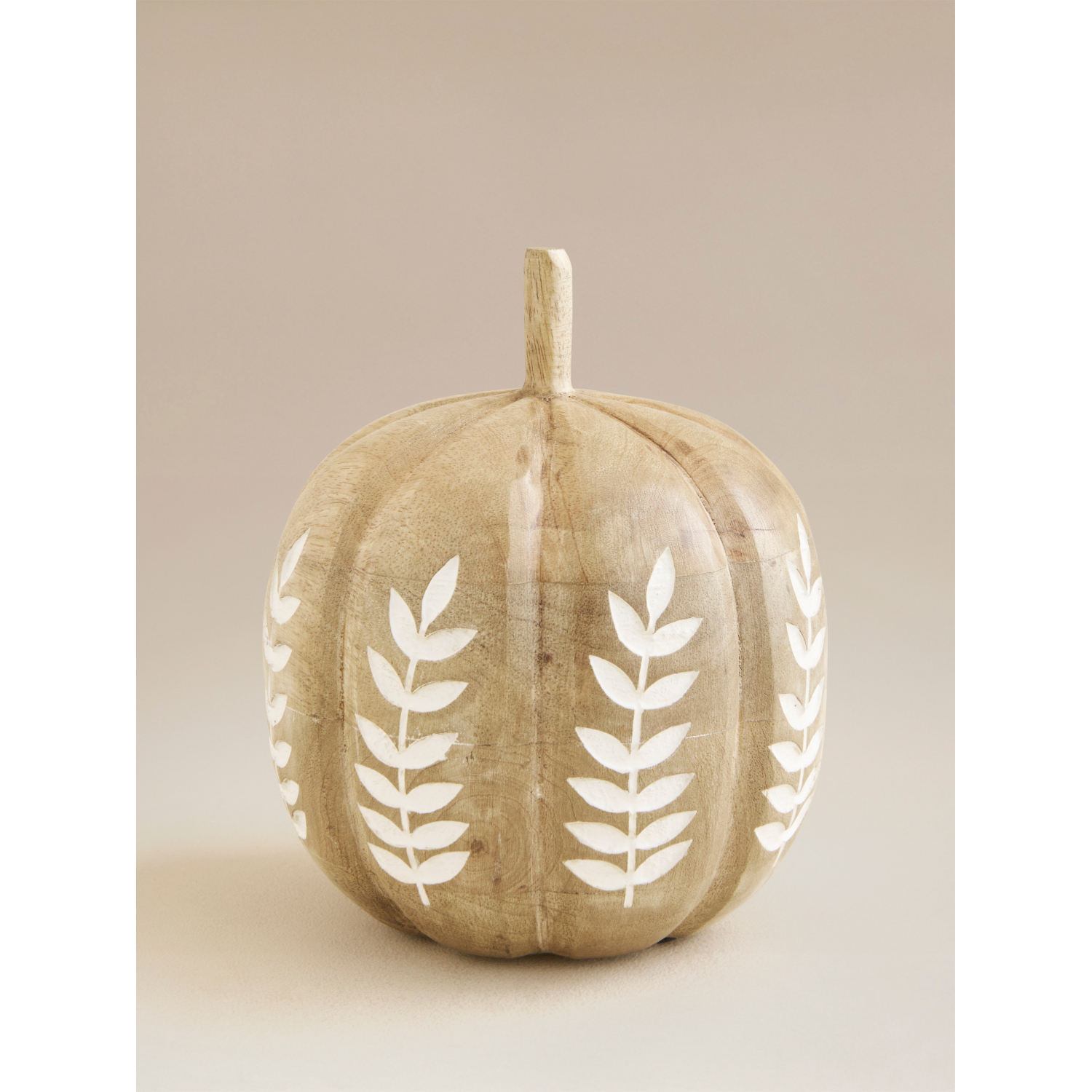 George Dark Wood Mango Wood Wooden Etched Pumpkin