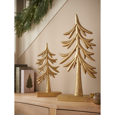 Gold Christmas Tree Ornament - Set of 2