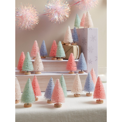 Brushed Christmas Tree Ornaments - Set of 22