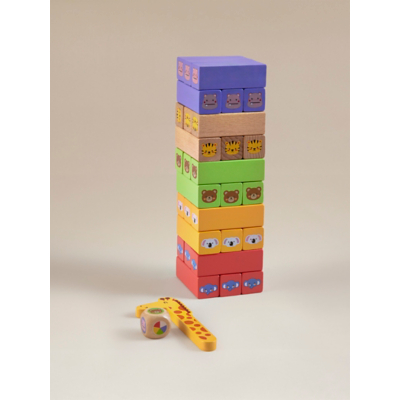 Hapello Little Worlds Wooden Tumbling Tower