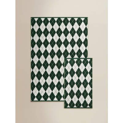 George Christmas Green Argyle 100% Cotton Towel Range