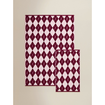 George Christmas Pink Argyle 100% Cotton Towel Range