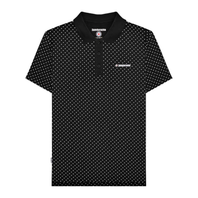 George Lambretta SS24 Polka Dot Polo Shirt - Black
