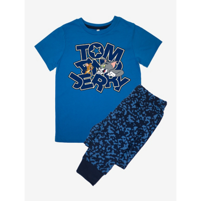 George NW2 Tom & Jerry Star Text Blue Printed Pyjamas