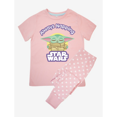 George NW2 Star Wars The Mandalorian Grogu Napping Pyjamas - Pink