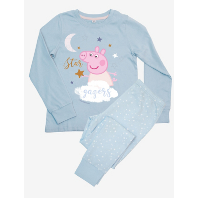 George NW2 Peppa Pig Star Gazers Blue Printed Pyjamas