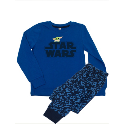 George NW2 Star Wars Mandalorian Logo Blue Printed Pyjamas