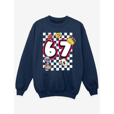 George NW2 67 Checks Navy Blue Printed Sweatshirt