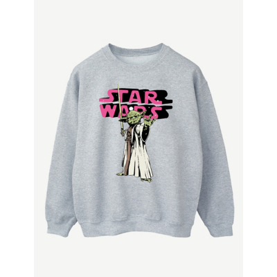 George NW2 Star Wars Yoda Logo Grey Printed Sweatshirt
