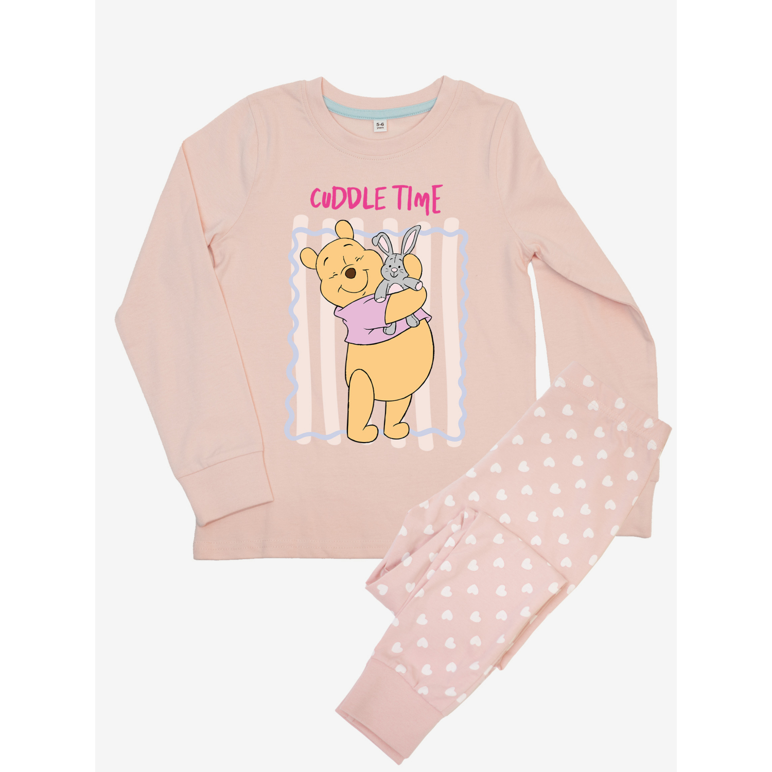 George Girls Pink Nw2 Winnie The Pooh Cuddle Time Printed Pyjamas