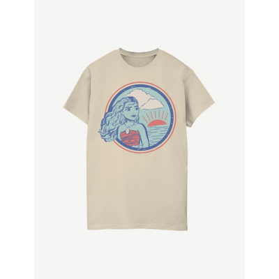 George NW2 Moana Sunset Women's Sand Printed Boyfriend Fit T-Shirt - Beige