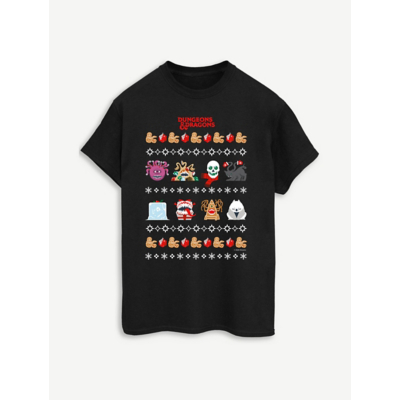 George NW2 Dungeons & Dragons Jacquard Christmas Black T-Shirt