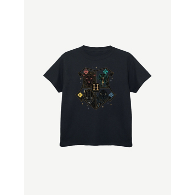 George NW2 Harry Potter Crest Hogwarts Christmas Black T-Shirt