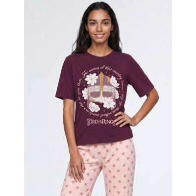 brands in Women's Lord Of The Rings Helmet Pyjamas in Burgundy | Size: XL