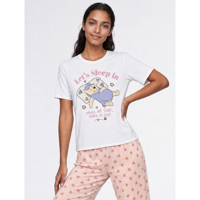 brands in Women's Disney Winnie The Pooh Let's Sleep Pyjamas in Pink | Size: XL