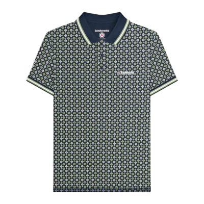 George Lambretta Geometric Polo Shirt - Navy