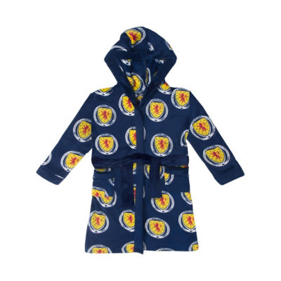George Scotland Navy Crest Fleece Dressing Gown