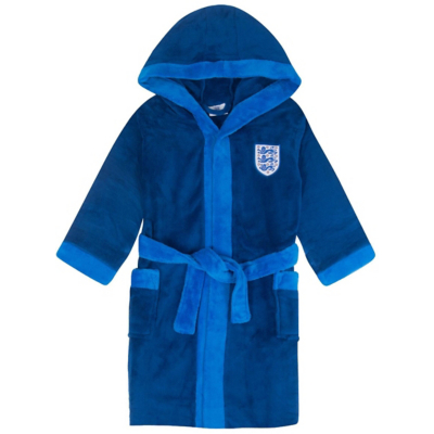 George England FA Blue Crest Fleece Dressing Gown