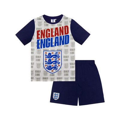 George England FA White Three Lions Short Pyjama Set