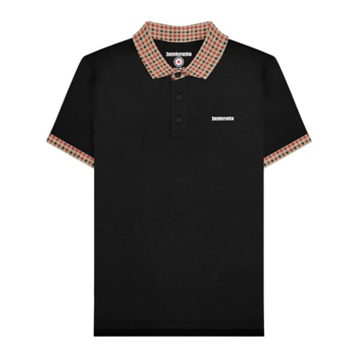George Lambretta SS25 Gingham Polo Shirt - Black
