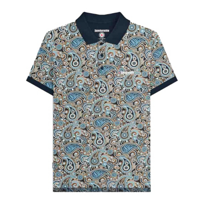 George Lambretta Paisley Polo Shirt - Navy