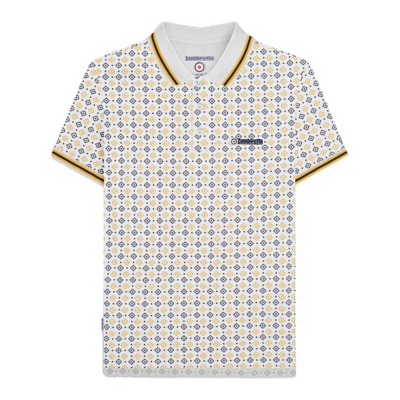 George Lambretta Geometric Polo Shirt - White