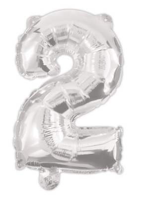 Silver 95cm Number Helium Balloon No 2 Toys & Character at ASDA