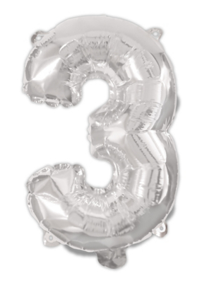 Silver 95cm Number Helium Balloon No 3 Toys & Character at ASDA