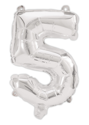 Silver 95cm Number Helium Balloon No 5 Toys & Character at ASDA