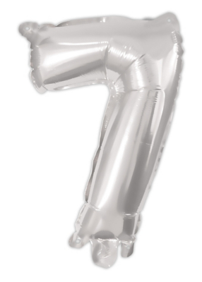 Silver 95cm Number Helium Balloon No 7 Toys & Character at ASDA