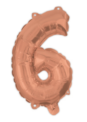 Rose Gold 95cm Number Helium Balloon No 6 Toys & Character at ASDA