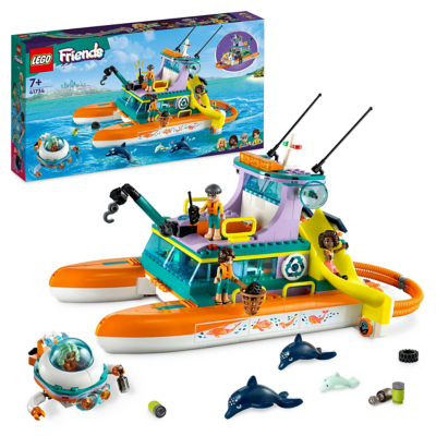 LEGO Friends Sea Rescue Boat 41734 Building Toy Set (717 Pieces), Multi