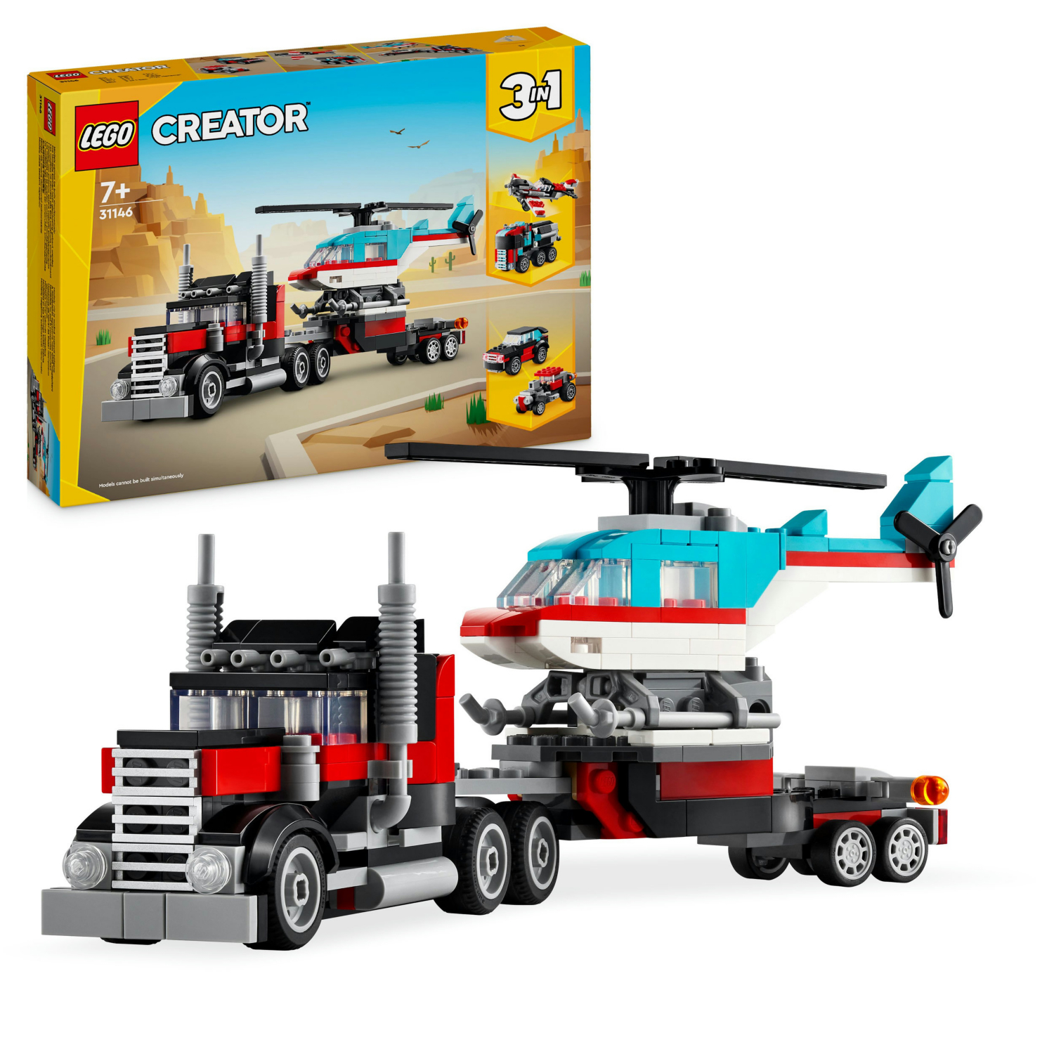 Lego Creator 3In1 Flatbed Truck With Helicopter 31146
