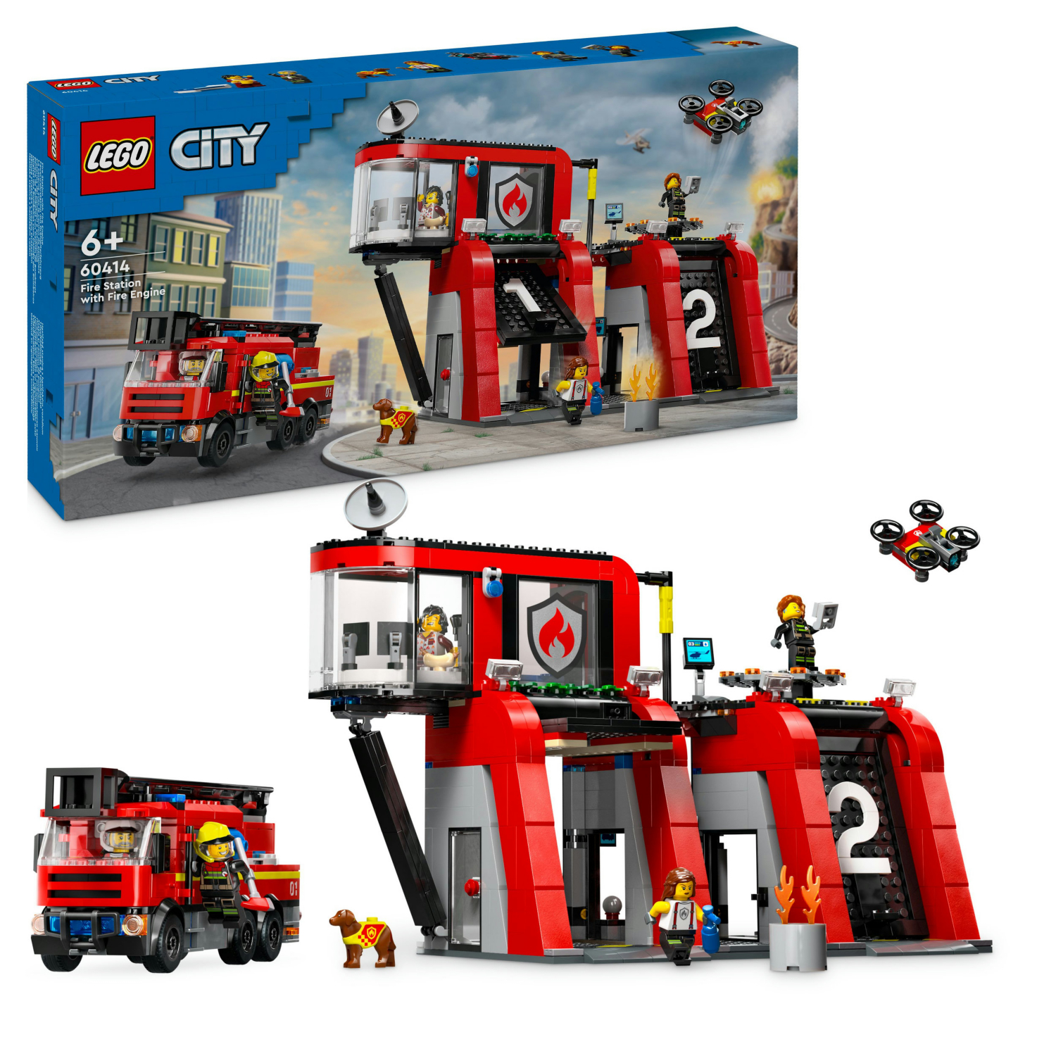 Lego City Fire Station With Fire Engine Toy 60414