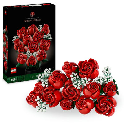 LEGO Botanicals Bouquet of Roses, Artificial Flowers Set for Adults 10328