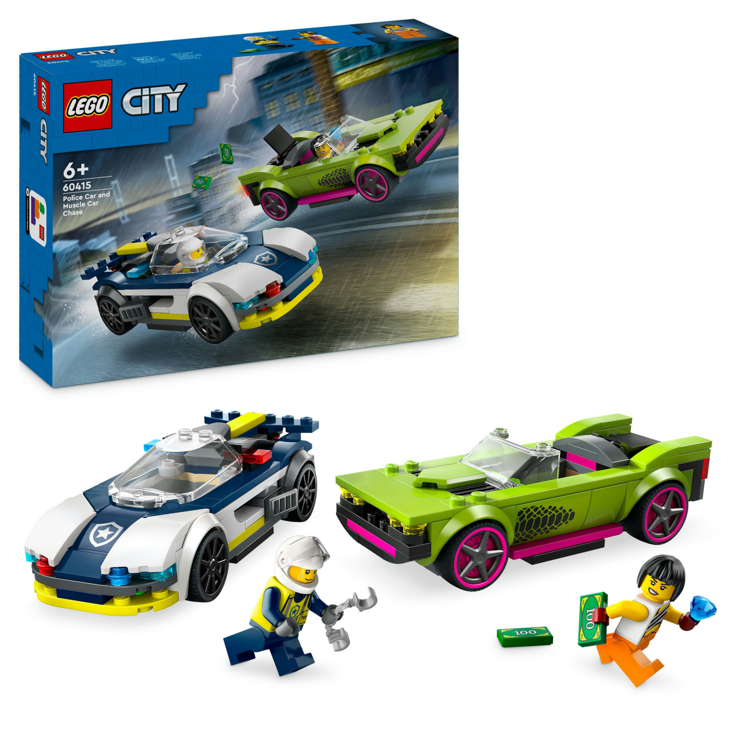 Lego Green City Police Car And Muscle Car Chase Set 60415