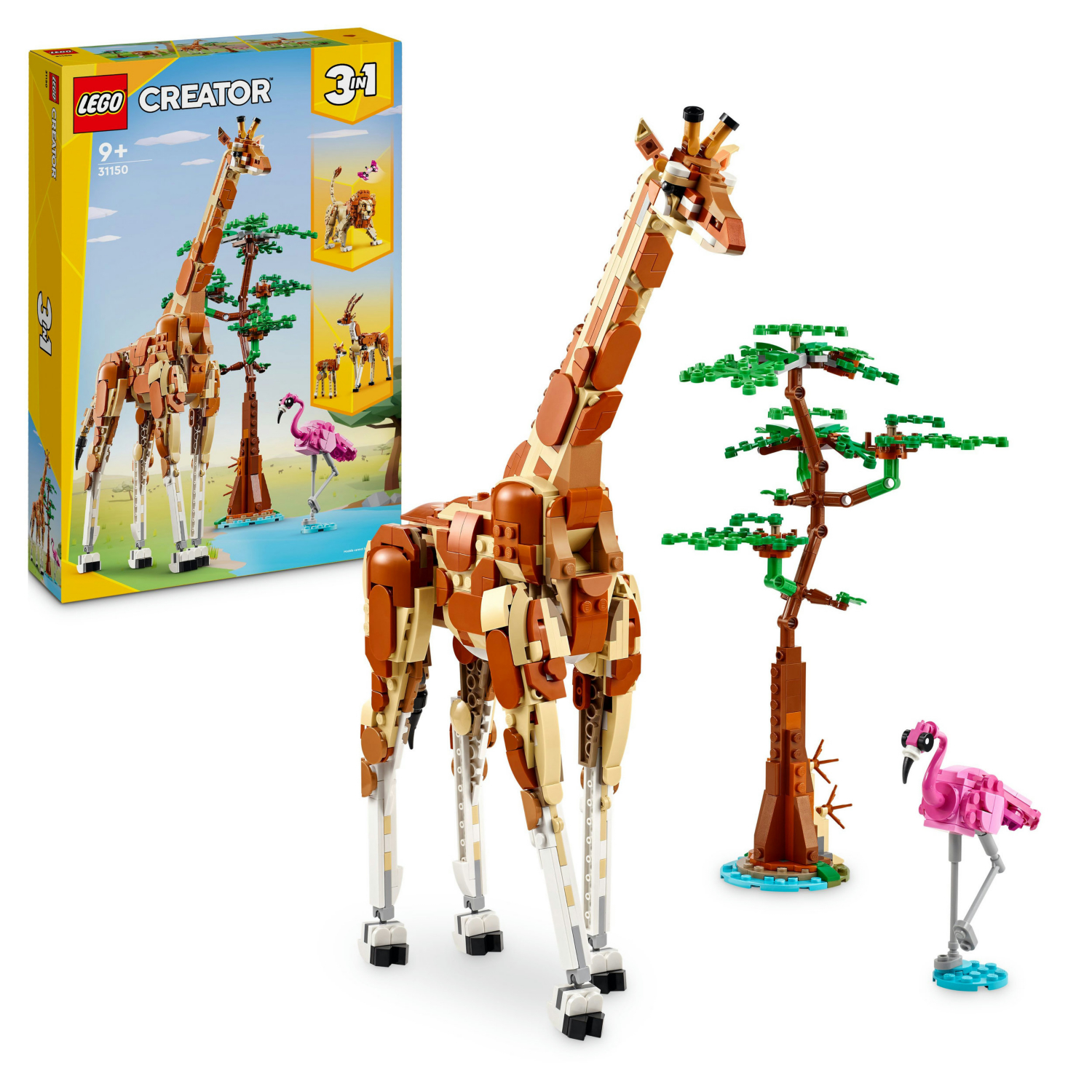 Lego Yellow Creator 3In1 Wild Safari Animals Toy Set 31150