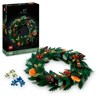 LEGO Icons Wreath, Festive Home Decor Set 10340