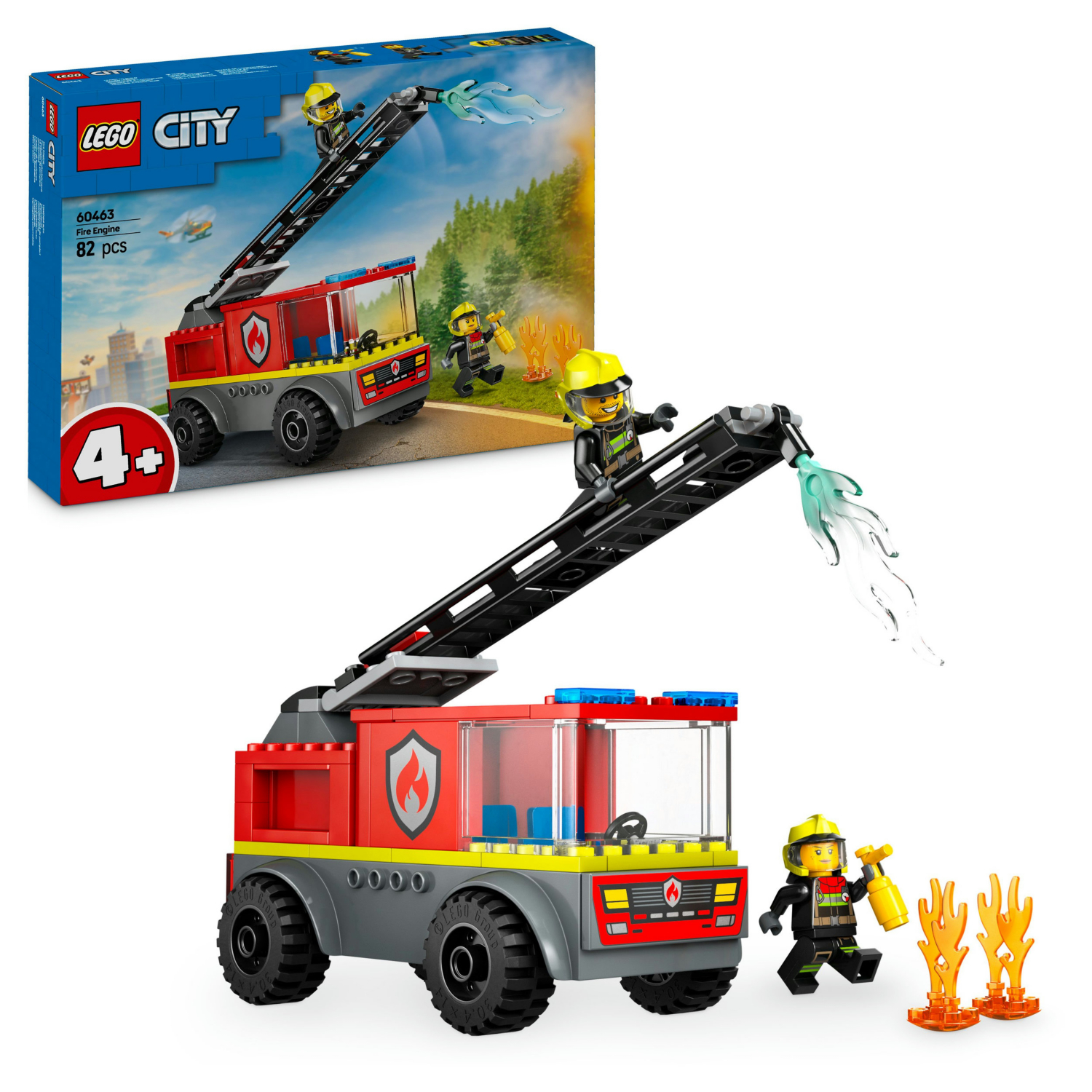 Lego Multi City Fire Engine With Ladder Toy Playset 60463