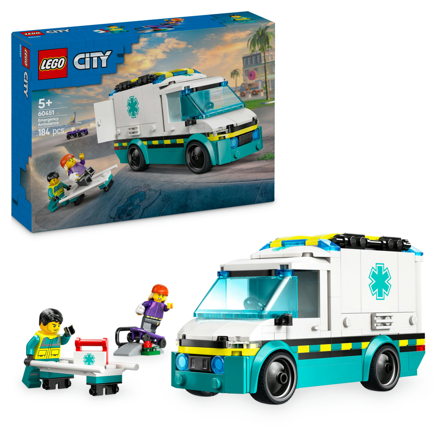 Lego City 60451 Emergency Ambulance Toy with 2 Mini Figures Construction Playset - Image 21