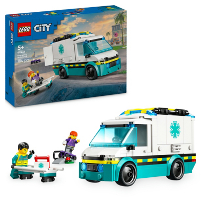 Lego City 60451 Emergency Ambulance Toy with 2 Mini Figures Construction Playset