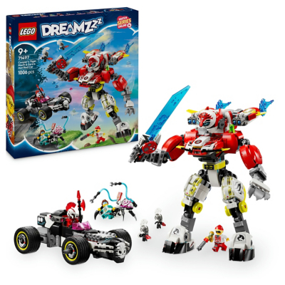 LEGO® DREAMZzz™ Cooper’s Tiger Mech & Zero’s Hot Rod Car Toy Vehicle Model for Kids 71497