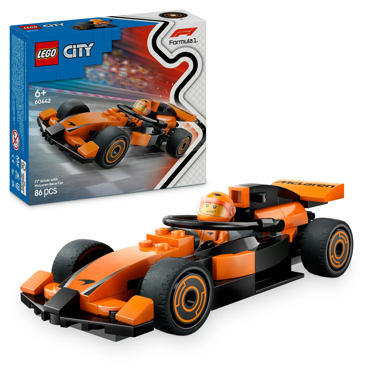 Lego City F1 Driver With Mclaren Race Car Toy 60442