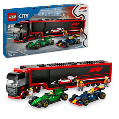 Lego Multi City F1 Truck With Rb20 & Amr24 F1 Cars 60445 Size 1