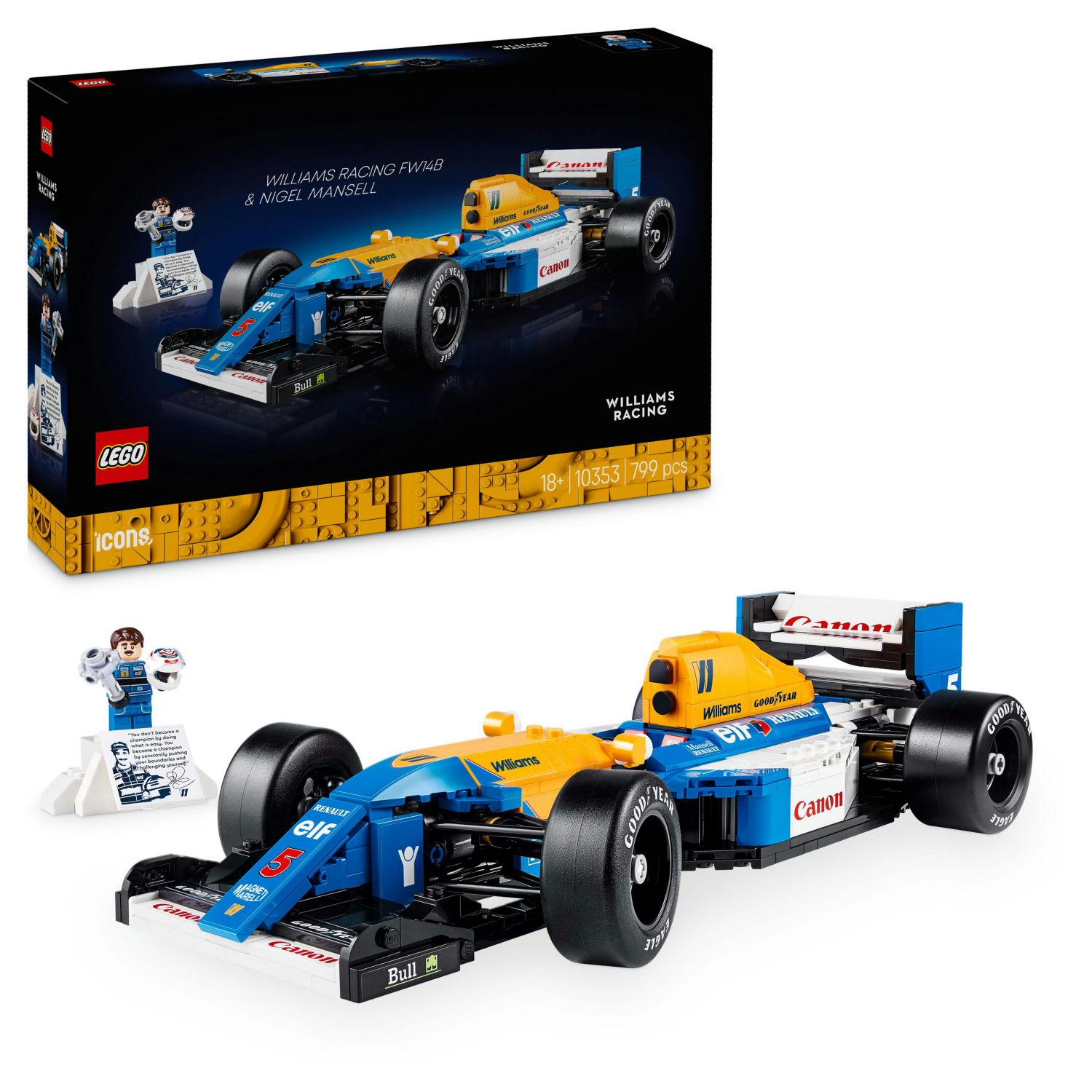 Lego Icons Williams Racing Fw14B & Nigel Mansell 10353 - Image 15